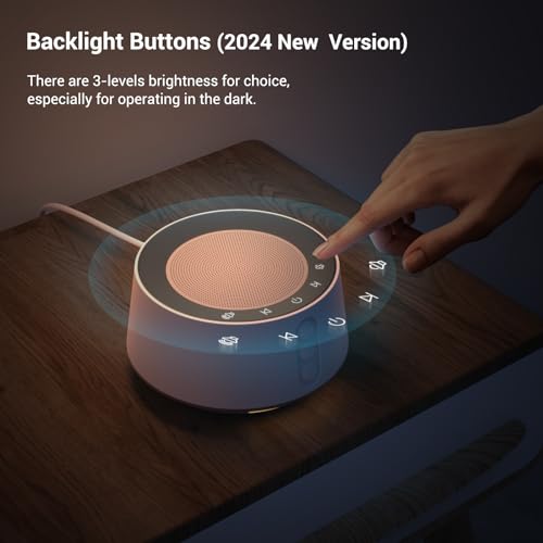 White Noise Sound Machine with 14 Soothing Sounds and Night Light for Sleeping K2083