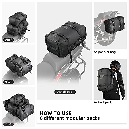 Motorcycle Tail Bag Waterproof Saddle Pannier Rear Rack Trunk J4607