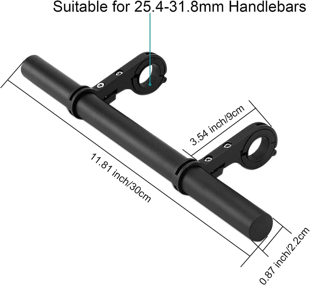 Bike Handlebar Extender, 11.8" Aluminum Extension for Mountain and Road Bikes S402