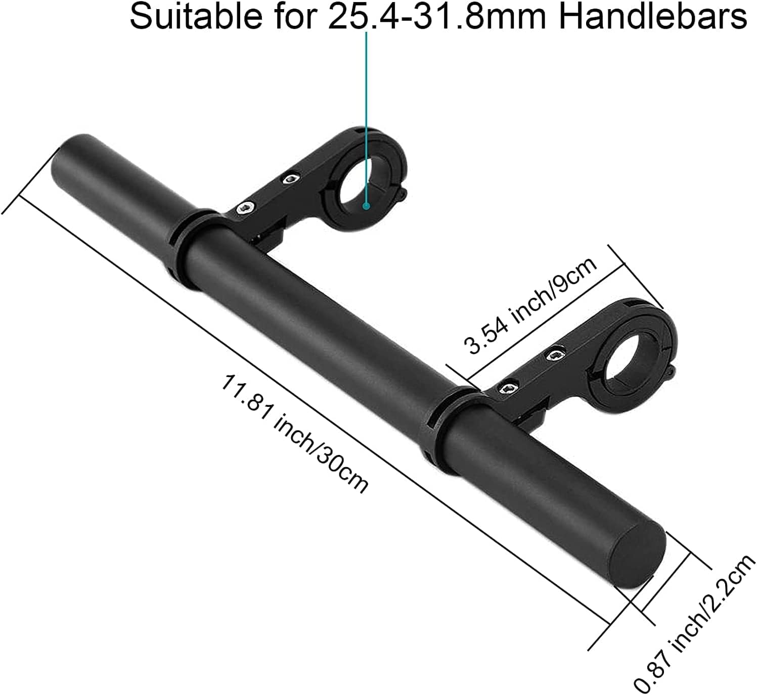 Bike Handlebar Extender, 11.8" Aluminum Extension for Mountain and Road Bikes S402