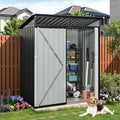Resin Outdoor Storage Shed with Floor and Window, Lockable Small Tool Shed for Garden Patio Backyard, Light Gray V985