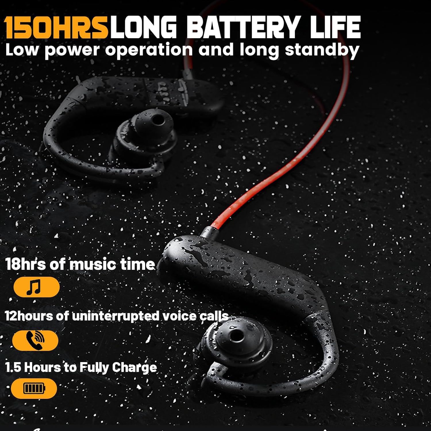 Waterproof MP3 Swimming Earbuds with IPX8 and 16Hrs Battery F906