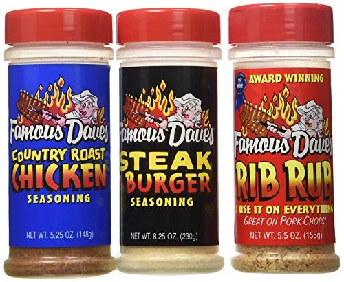 Steak Burger, Rib Rub and Country Roast Chicken Seasoning 3 Pack O83718