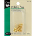 Dritz 72-10-35 Safety Pins, Brass, Size 0 (15-Count)