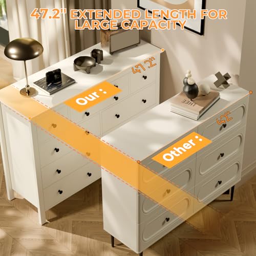 White Dresser with 10 Drawers for Bedroom B69188