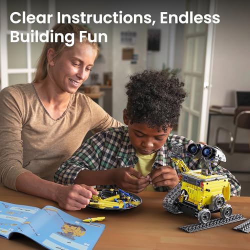 Robot Building Kit with Remote Control STEM Gifts for Boys Ages 8-12, 488 Pieces - Blue P464