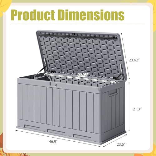 30 Gallon Waterproof Resin Deck Box for Outdoor Patio and Garden Storage Q30388