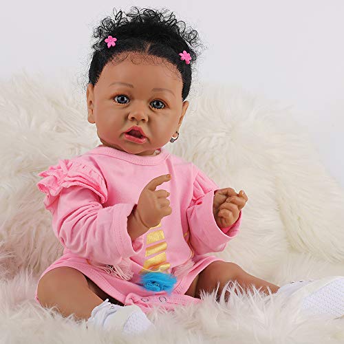 22.8 Inch Realistic African American Baby Doll with Soft Body K201