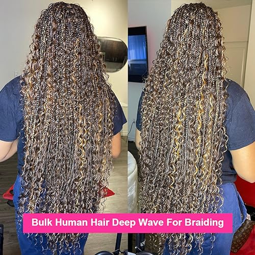 Deep Wave Bulk Human Hair for Braiding No Weft 100g Y2677