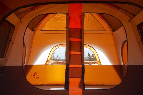 Extra Large Family Cabin Tent 2 Rooms 3 Doors 3 Windows Waterproof for Camping H460