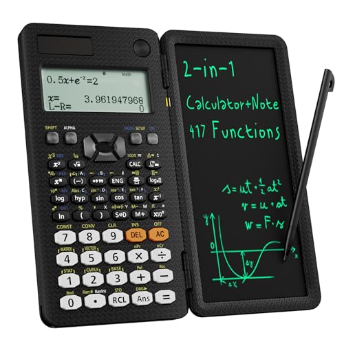 Scientific Calculator with Notepad, 2-Line Display, Solar and Battery Powered Q967