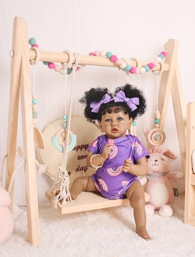 22.8 Inch Realistic African American Baby Doll with Soft Body K201