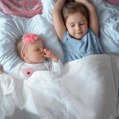 Lifelike Reborn Baby Doll Girl, 17 Inch Soft Body Realistic Newborn Vinyl Silicone Doll with Feeding Kit H33373