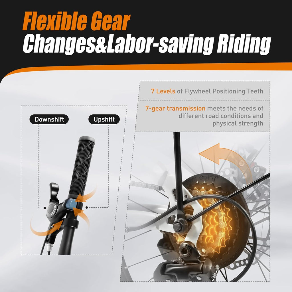 Folding Bike 20 Inch 7-Speed Dual Disc Brakes W89437