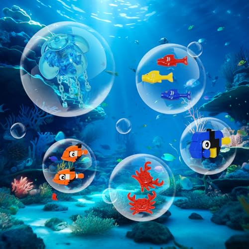 Fish Tank Building Sets, 725 Pcs Lighting Aquarium Kit with Ocean Jellyfish, Fish, Crab P263425