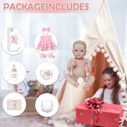 20 Inch Realistic Reborn Baby Doll Girl with Soft Vinyl Body K635222