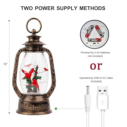 Nutcracker Snow Globe Lantern with Music and Timer Z50315