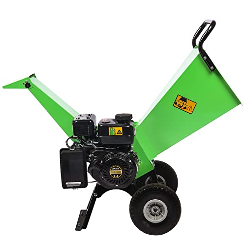 R30 Wood Chipper 7HP Gas Powered, 3" Inch Max Cutting Diameter, All Steel Construction, Heavy Duty Shredder Mulcher 15: 1 Reduction