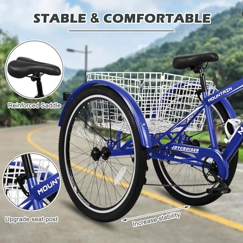 Adult Mountain Tricycle, 7-Speed 3-Wheel, 26 Inch, Front Suspension, Disc Brakes R2230