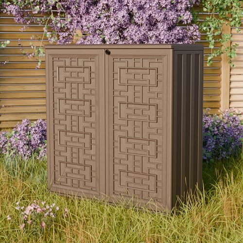 Outdoor Storage Cabinet Waterproof with Shelf for Patio and Garden U239