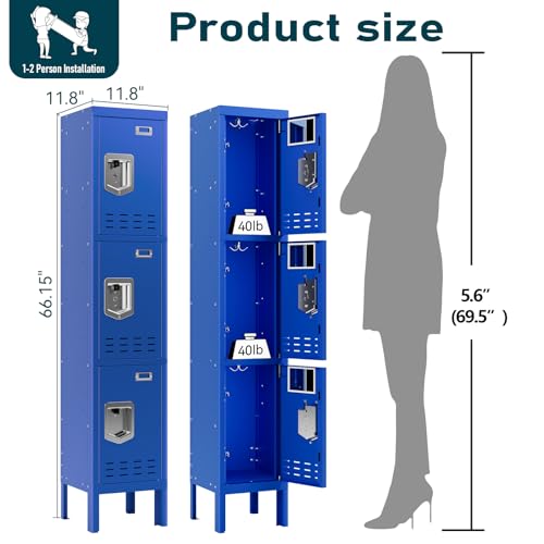 Metal Cabinet with Lockable Door for Office, Gym, School, Home A290