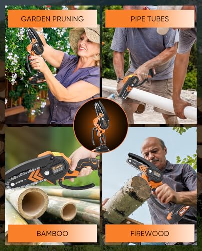 Mini Chainsaw Cordless, Handheld Pruning Saw for Tree Branches C763319