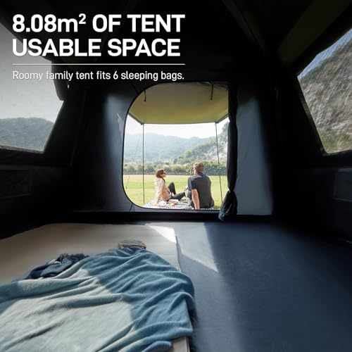 6 Person Instant Cabin Tent with Vestibule, Water-Resistant J5364