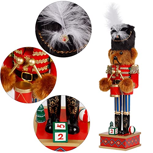 14 Inch Christmas Nutcracker Bear Drummer Ornaments, Tabletop Centerpiece Decor W663