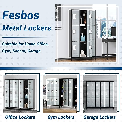 3-Door Blue Steel Storage Locker for Office, School, Gym C68898
