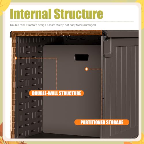 30 Gallon Waterproof Resin Deck Box for Outdoor Patio and Garden Storage Q30388