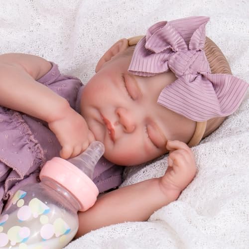 Lifelike Reborn Baby Girl Doll 20 Inch with Poseable Limbs and Feeding Kit O517460