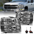 JSBOYAT Headlight Assembly Fits for 2007-2013 Chevy Silverado 1500/07-14 Silverado 2500 3500 HD Halogen OE Style Factory Headlamp Replacement Pair Set LH+RH