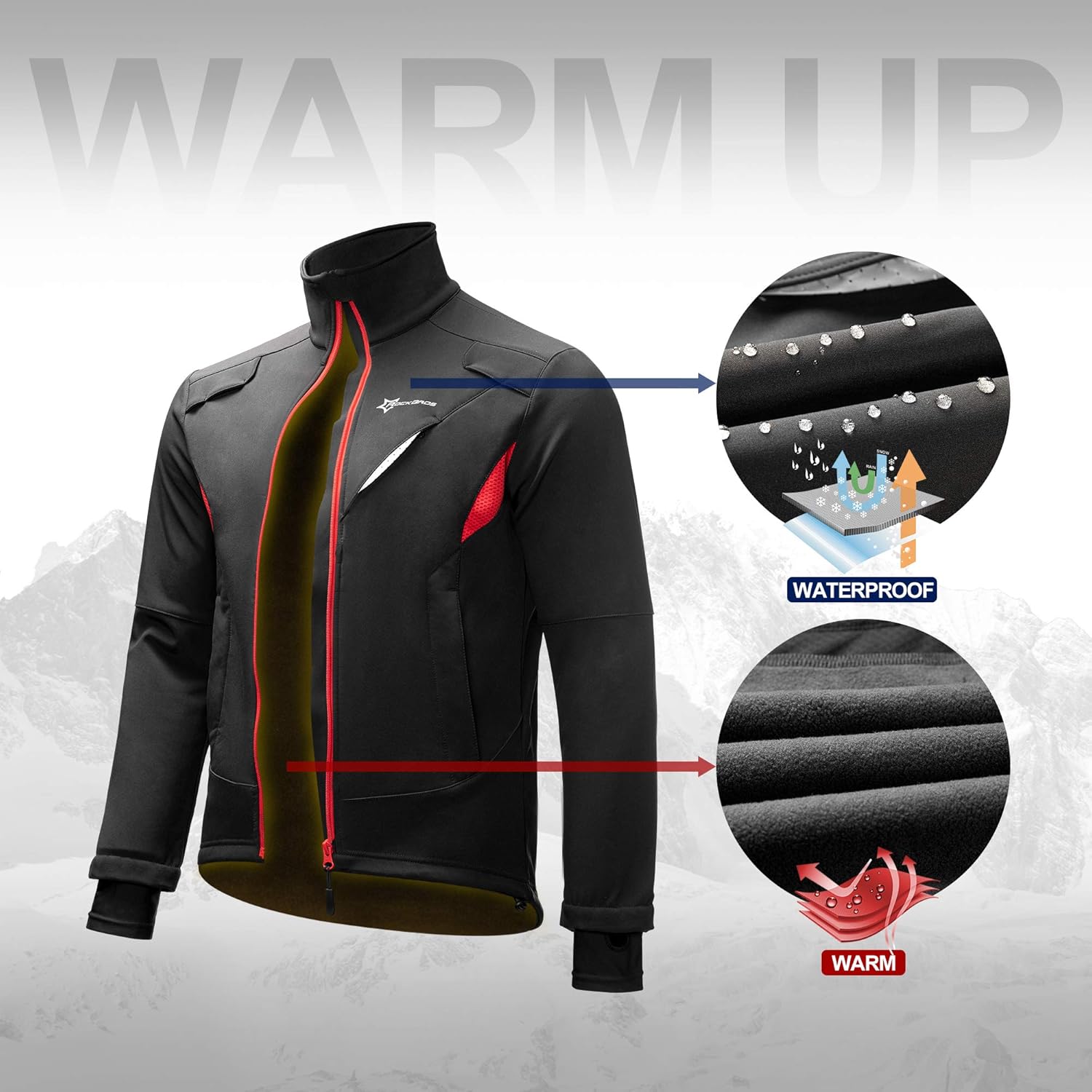 Winter Cycling Handlebar Mittens for Men D301447