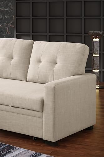 4-in-1 Convertible L Shaped Couch with Pull Out Bed and Storage Z983