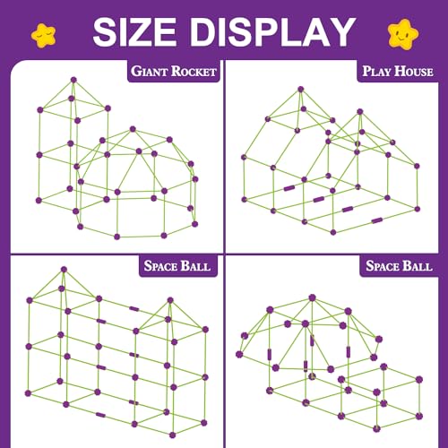 Fort Building Kit for Kids, STEM Construction Toys, 140 Pieces V503086