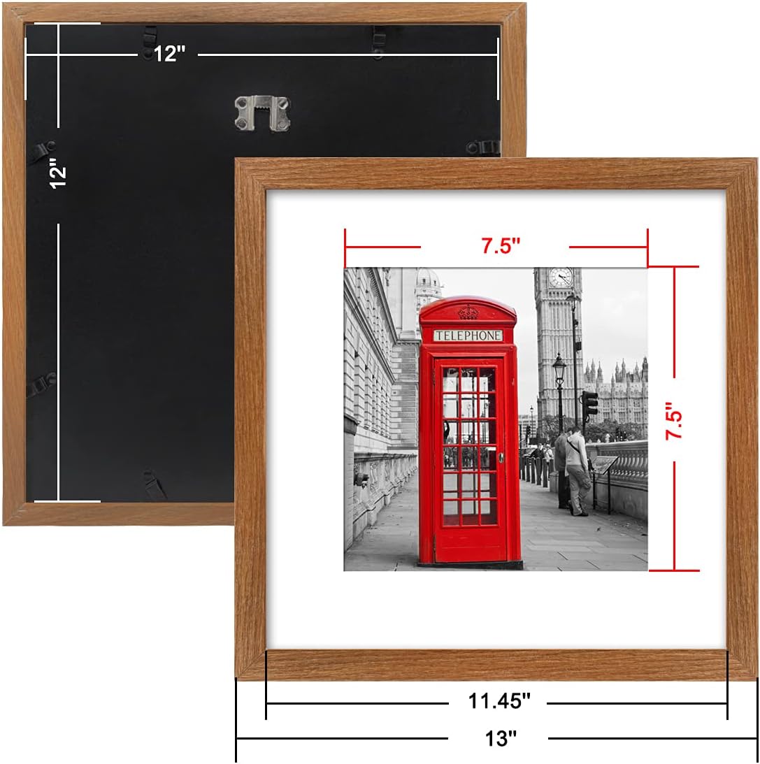 12x12 Square Wooden Picture Frame for Wall Mounting S7255