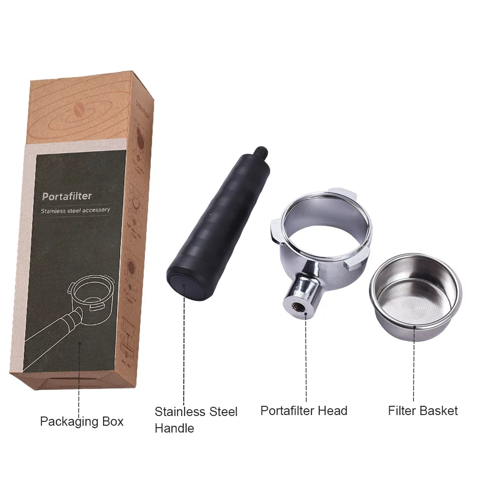 54mm Bottomless Portafilter with Filter Basket, Stainless Steel Replacement M656