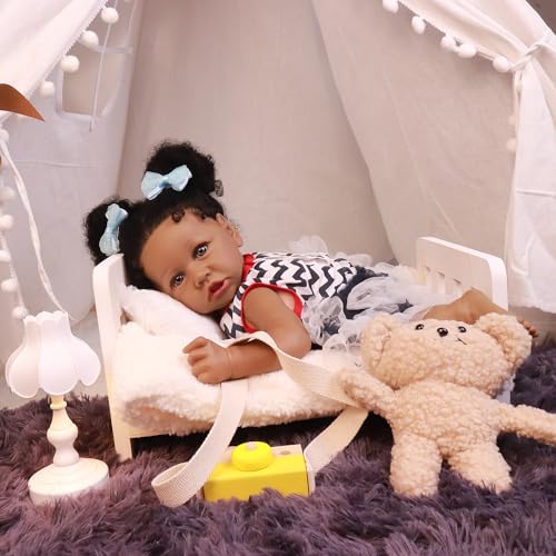 22.8 Inch Realistic African American Baby Doll with Soft Body K201