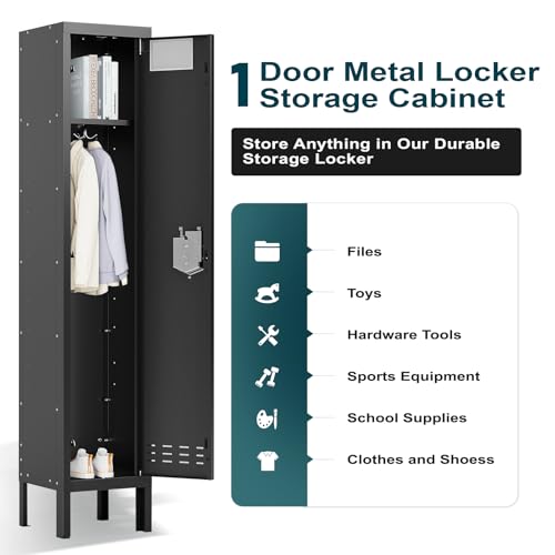 5-Door Steel Storage Locker with Hooks and Card Slots M92401