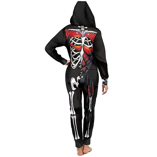 Adult Onesie Hooded One-Piece Pajama Zipper Jumpsuit for Men and Women I930