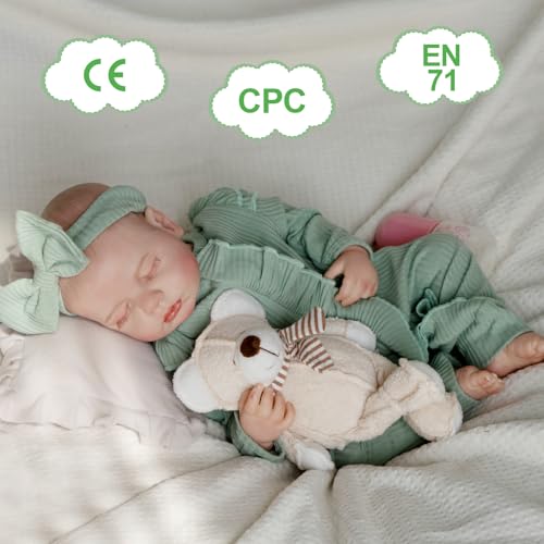 Realistic Reborn Baby Doll, 18 Inch Soft Body Sleeping Baby Girl with Pink Clothing Z645