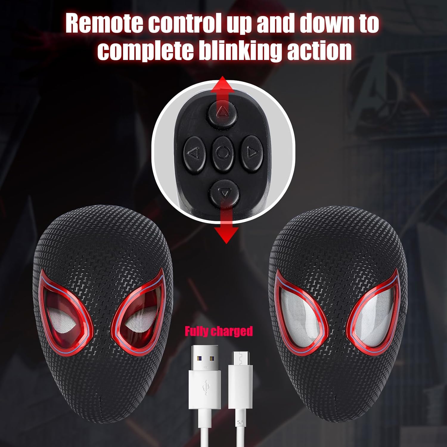 Spider Hero Mask Toy with Moving Eyes Remote Control I718488