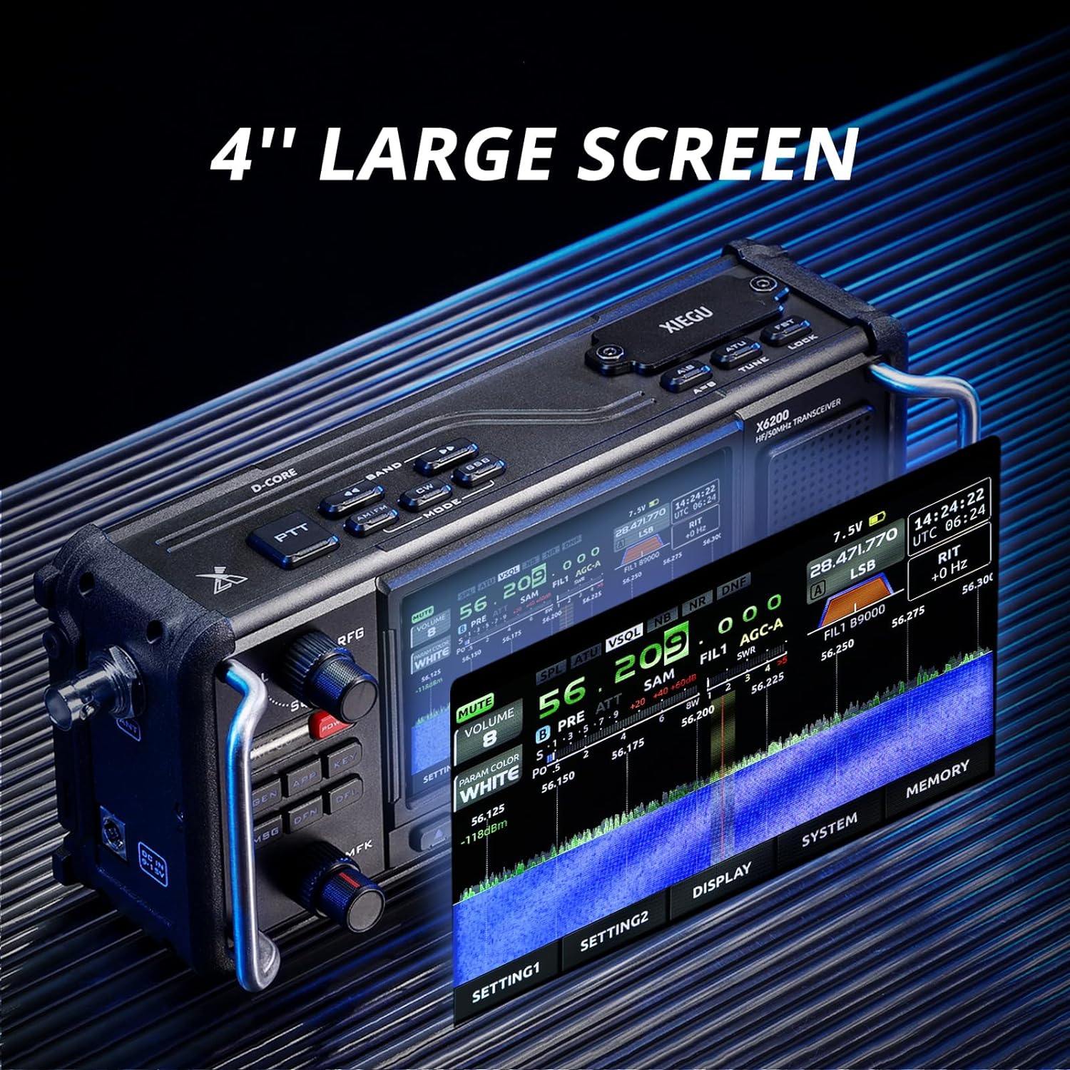 Portable HF Radio Transceiver with 4" LCD Screen X6762