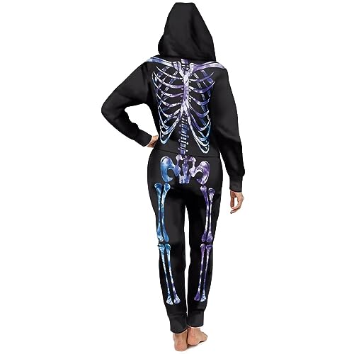 Adult Onesie Hooded One-Piece Pajama Zipper Jumpsuit for Men and Women I930