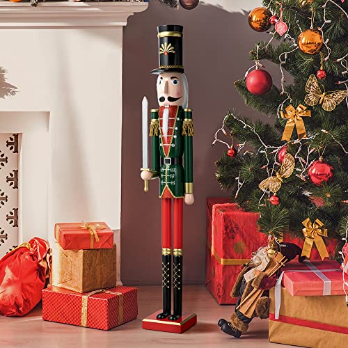 Wooden Nutcracker Decoration 42 Inch Christmas Indoor Outdoor C418758