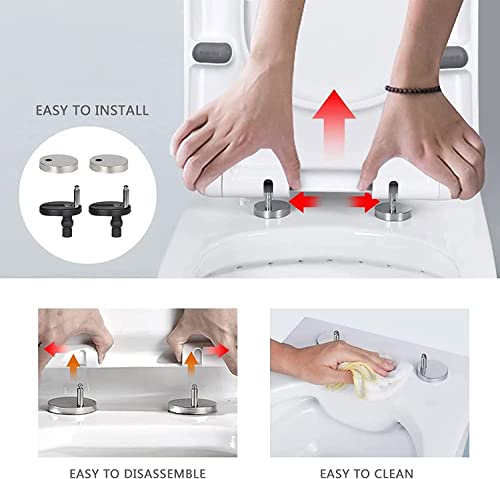 Soft Close Square Toilet Seat with Quick-Release Hinges N209897