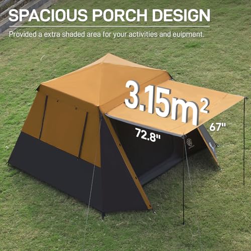 6 Person Instant Cabin Tent with Vestibule, Water-Resistant J5364