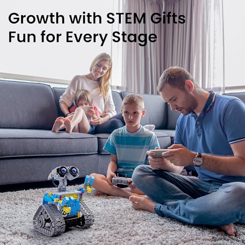 Robot Building Kit with Remote Control STEM Gifts for Boys Ages 8-12, 488 Pieces - Blue P464
