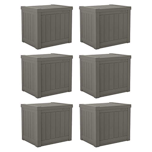 Outdoor Storage Box 22 Gallon Resin Deck Box with Flat-Lid Bench Seating B591