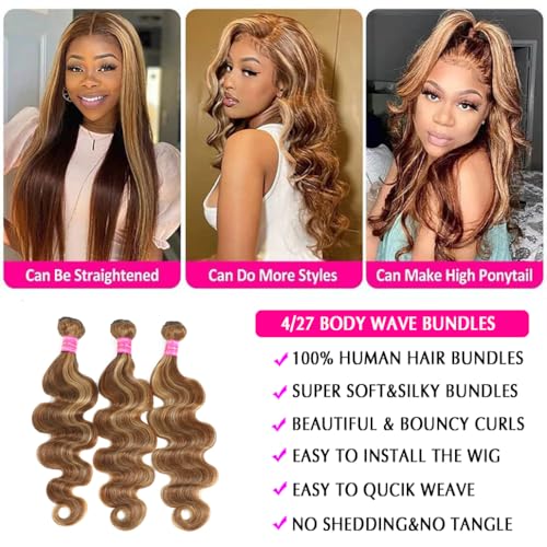 Ombre 4/27 Body Wave Human Hair Bundles V758